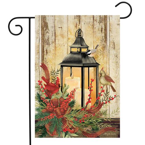 Holiday Lantern Christmas Garden Flag Rustic Greenery Cardinals 125 X