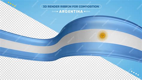 Cinta 3d Argentina Con Colores De La Bandera Archivo Psd Premium