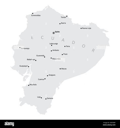 Ecuador Cities Map Stock Vector Image Art Alamy