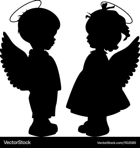 Angel Silhouettes Set Royalty Free Vector Image