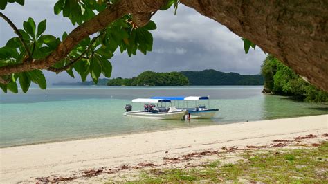 Palau Micronesia Oceania Pacific Ocean Tourist Boats Near White