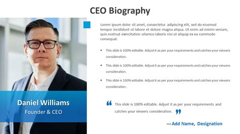 Ceo Biography Powerpoint Template Biography Templates