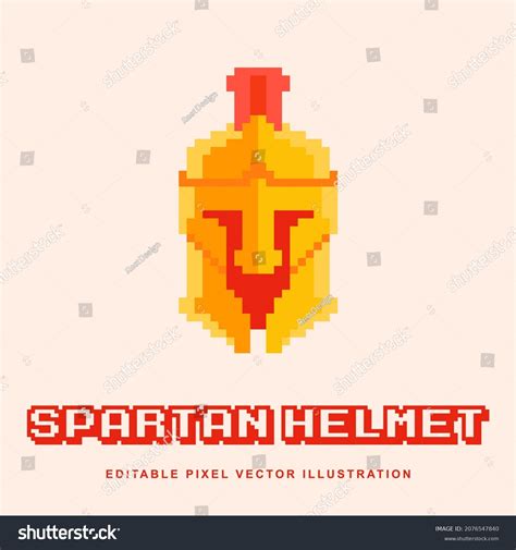 Pixel Spartan Helmet Creative Design Icon Stock Vector Royalty Free