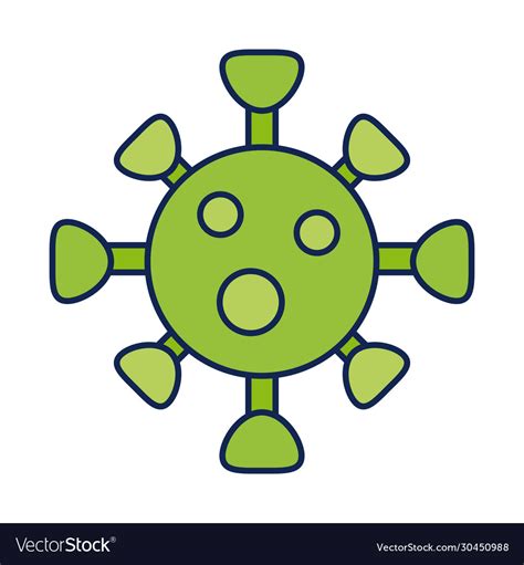 Virion Coronavirus Line And Fill Style Icon Vector Image