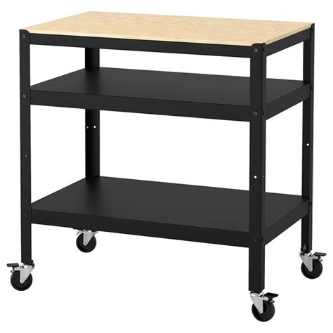 BROR Trillebord - svart, furukryssfiner - IKEA