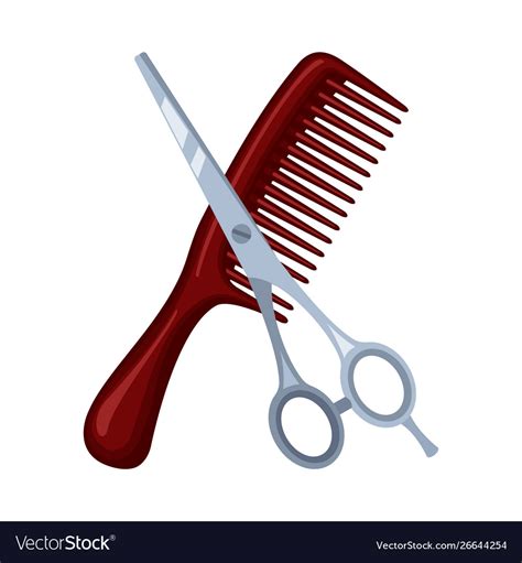 Colorful Cartoon Comb And Scissors Royalty Free Vector Image