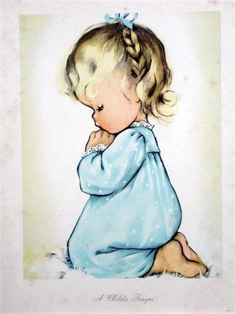 A Childs Prayer 1940s Original Framed Vintage Mid Etsy Prayer Art