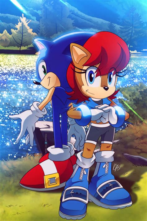 Download Sonic the Hedgehog and Sally Acorn together in action