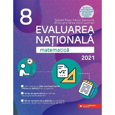 Evaluare Nationala 2021 Matematica Clasa 8 Gabriel Popa Adrian