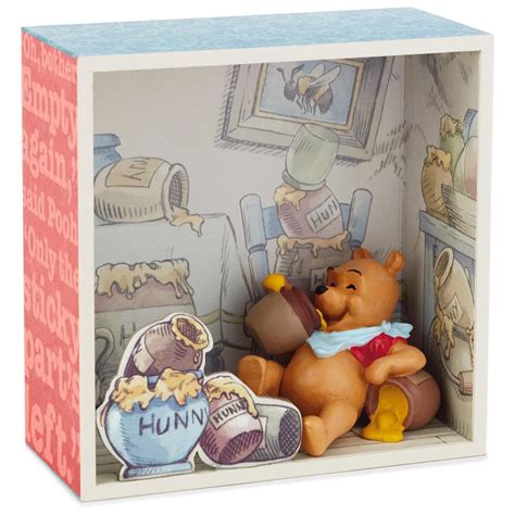 Winnie the Pooh and Honey Shadow Box With Figurine Decorative