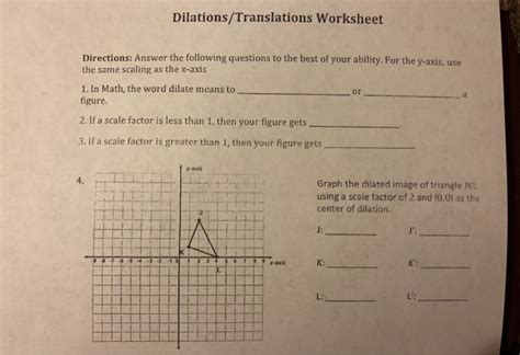 2 when does it open and close? Solved: Dilations/Translations Worksheet Directions: Answe ...