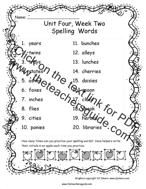 You can also make your own spelling lists with an account at home spelling words. Wonders Third Grade Unit Four Week Two Printouts