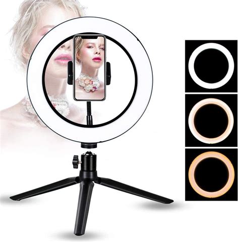 Ring Light With Tripod Stand 10 Selfie Right Light With Phone Holder For Live Streaming