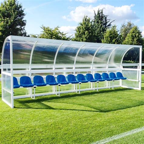 Professional Aluminium Team Shelters Dugout With Bucket Seats 6 Sizes