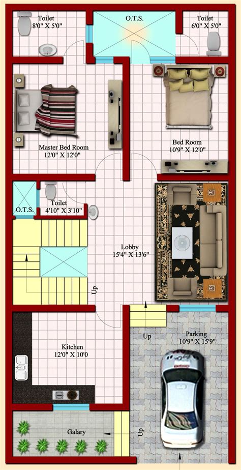 Image Result For 2 Bhk Floor Plans Of 2545 Duplex House Design