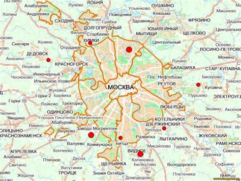 Карта Москвы с улицами и расчётом времени передвижения