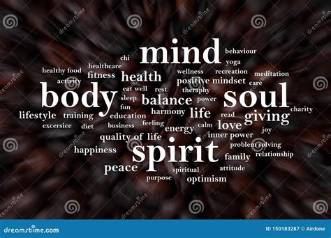 Body Mind Soul Spirit Motivational Words Quotes Concept Stock Image