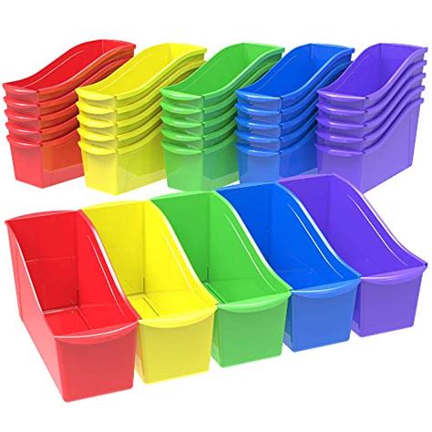 Storex Large Book Bins 143 X 53 X 71 Inches Assorted Colors 30