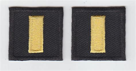 Lt Lieutenant Collar Patches Gold On Black Small 1 Sew On