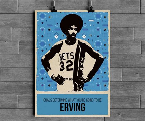 Julius Erving Basketball Sports Art Poster Poster Canvas Wall Art