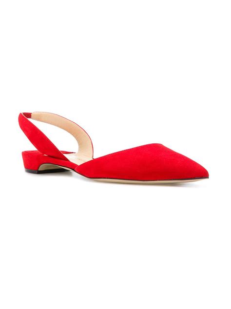 Paul Andrew Rhea 15 Suede Slingback Flats In Red Lyst