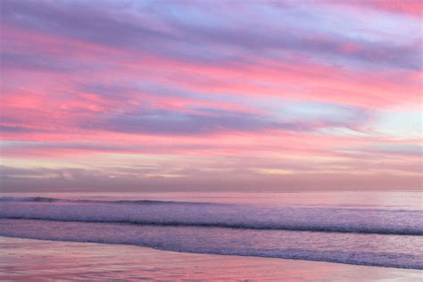 Serene Skies Pink Purple Sunset Ocean South Carlsbad Etsy In 2021 Purple Sunset Pink Clouds