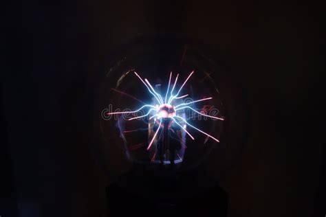 Plasma Globe Glass Lamp Ball In Action Fun Blue And Pink Neon Light