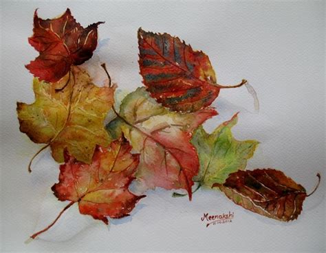 Autumn Leaves Art Watercolor Paintings Watercolour Leaf Art
