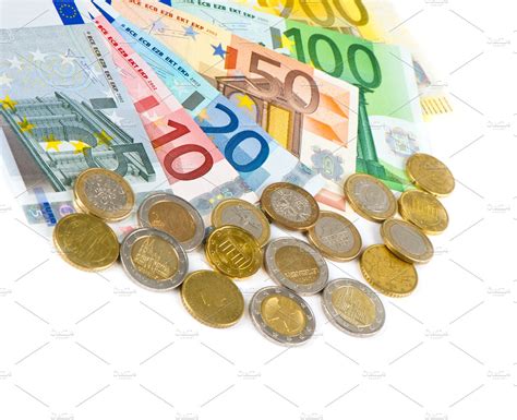 Euro Currency Coins And Banknotes Business Images Creative Market