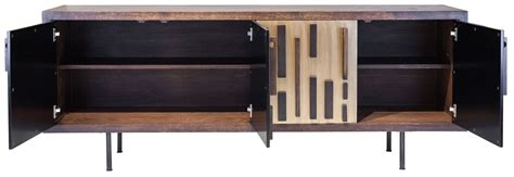 30 Collection Of Black Oak Wood And Wrought Iron Sideboards