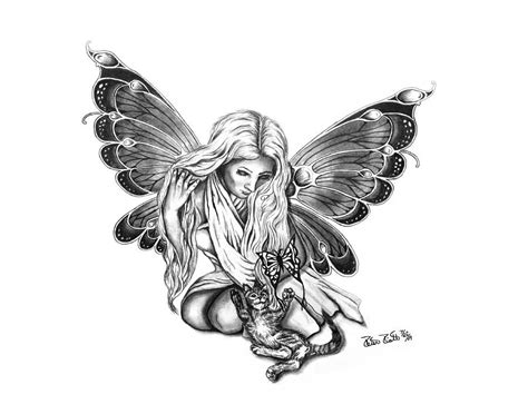 Fairy Black And White Drawings At