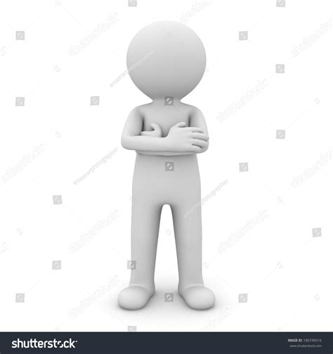 3d Man Standing Arms Crossed Over Stock Illustration 180749516