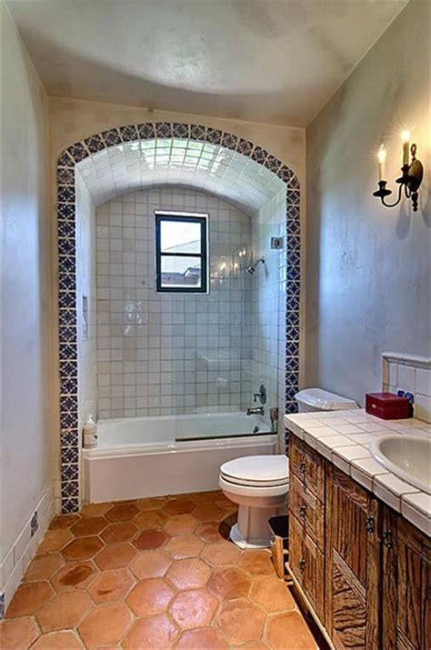 Bathroom Saltillo Tile Counter Shower Spanish Style Bathrooms Bathroom Styling Spanish Bathroom