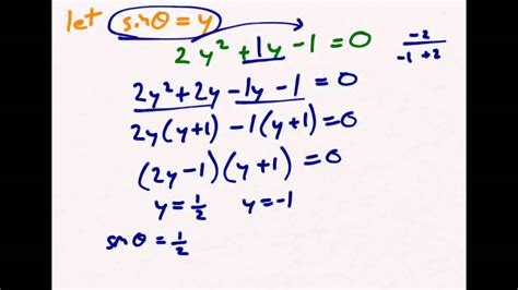 Solving Quadratic Trigonometric Equations Youtube