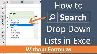 Searchable Drop Down Lists In Excel The List Search A Doovi
