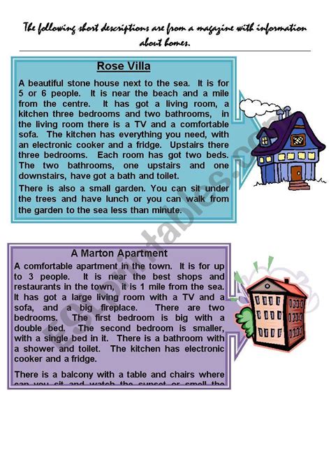 Describing Different Types Of Houses Esl Worksheet By Nashaider2
