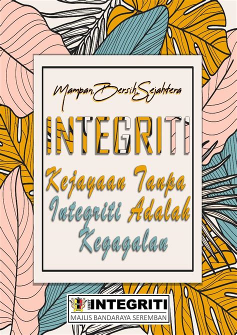 POSTER INTEGRITI Portal Rasmi Majlis Bandaraya Seremban MBS