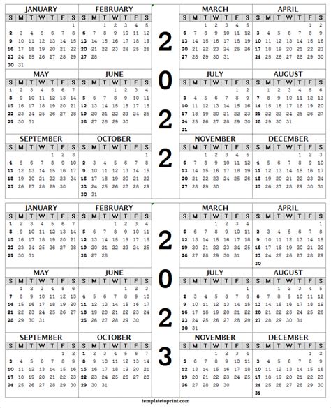 2022 And 2023 School Calendar Two Year Calendar 2022 23
