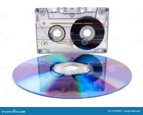 Audio Tape Cassette And Digital Compact Disc Royalty Free Stock Images