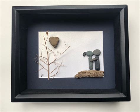 Personalized Pebble Art Engagement Gifts Pebble Art Home Decor COUPLE'S ...