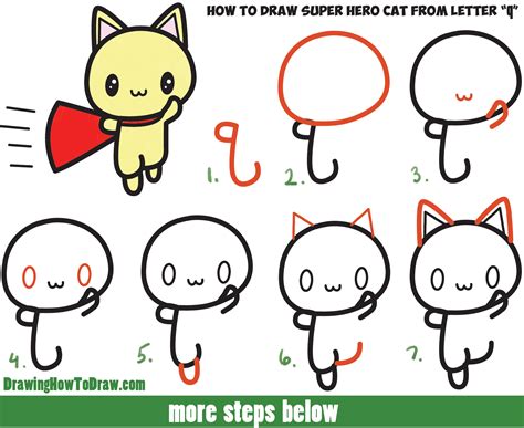 Cute Cat Drawing Easy Step By Step
