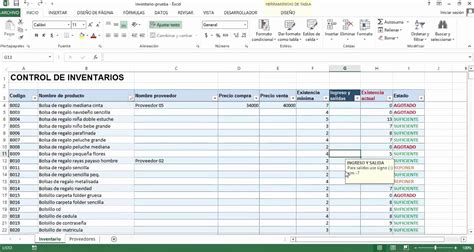 Hoja De Control De Almacen En Excel Actualizado Agost