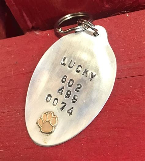 Pet Id Tag Hand Stamped Pet Supplies Personalized Dog Tag Etsy