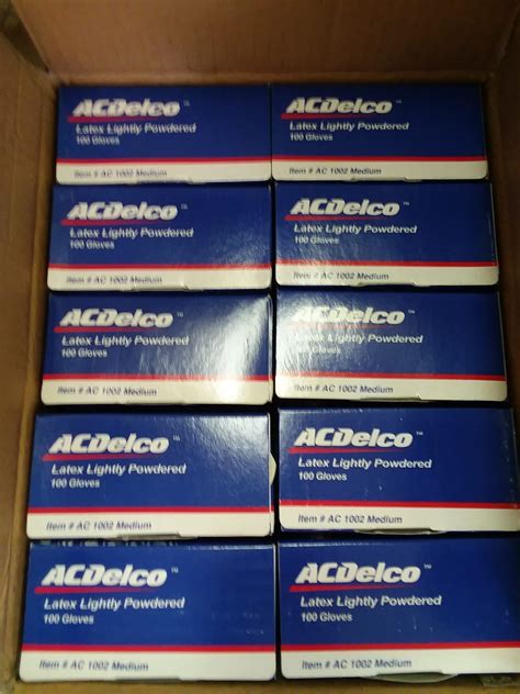 Clearance Item1-Case of AC Delco Powdered Latex Gloves-Medium