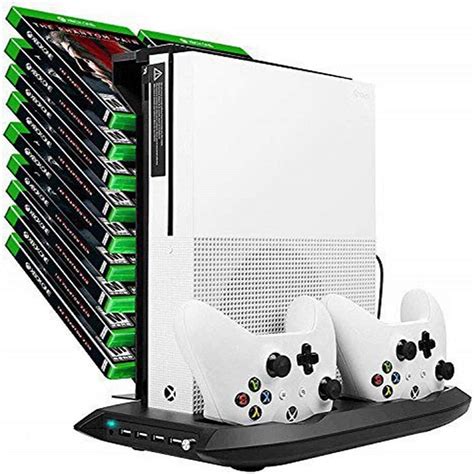 Xbox One S Vertical Stand With Cooling Fan Controller Charging Station