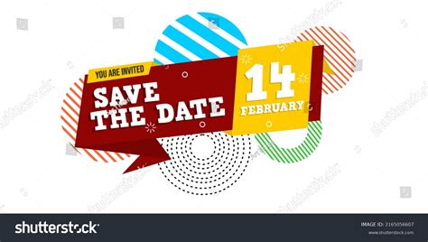 Save Date Vector Banner Label Design Stock Vector Royalty Free