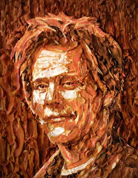 Portrait Of Kevin Bacon Made Out Of Bacon Kevin Bacon Amazing Food