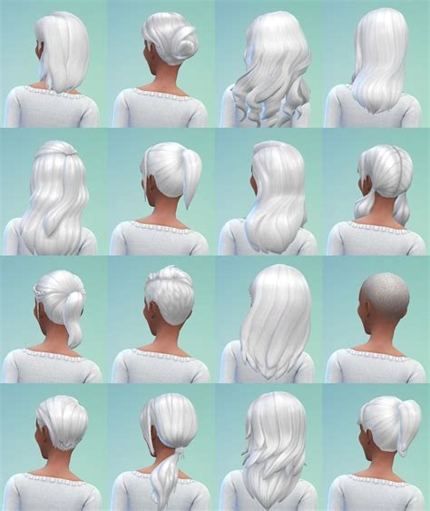 40 Non Default True White Hair Recolors At Simmiane Sims 4 Updates