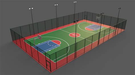 Modular Outdoor Basketball Court A 3d Model By Pbr Cool