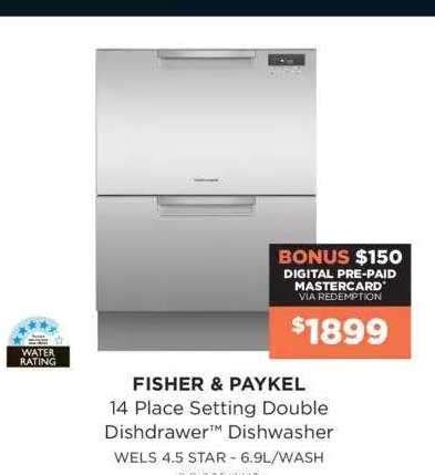 Fisher Paykel 14 Place Setting Double Dishdrawer Dishwasher Offer At